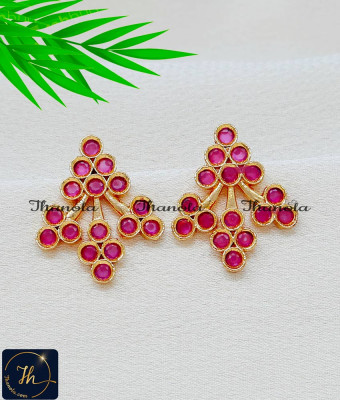 ERA2594 - Attractive Party Wear Ruby Gold Earrings Designs Online ERA2594 - Attractive Party Wear Ruby Gold Earrings Designs Online