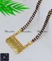 Black Beads White Stone Pendant Mangalsutra Design Gold Finish Mangalsutra