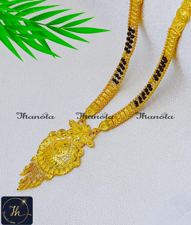 Long Forming Gold Modern Heavy Mangalsutra Design bride modern heavy mangalsutra design