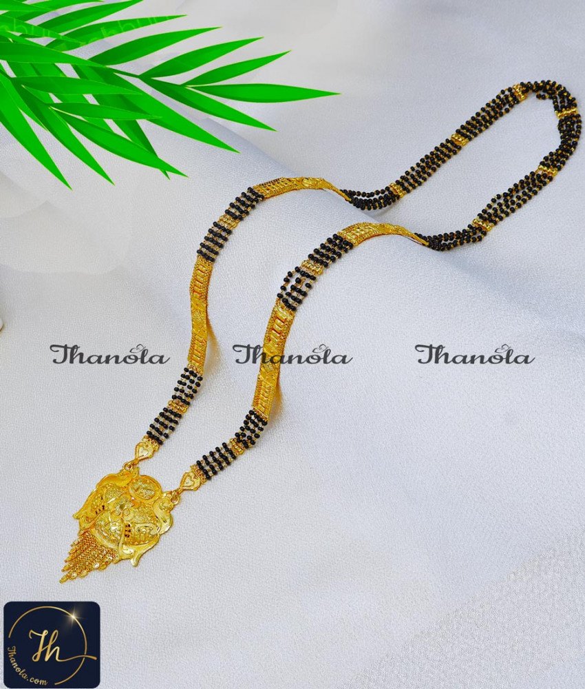 Long Modern Traditional Gold Hindu Mangalsutra Design mangalsutra chain