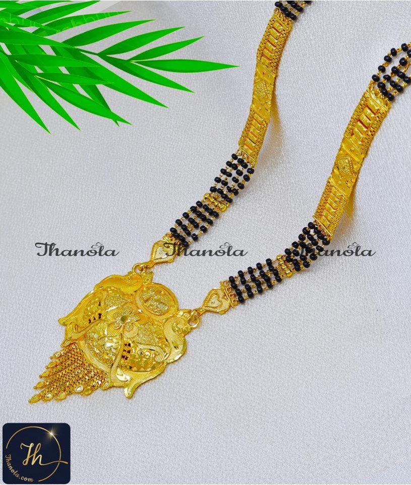 Long Modern Traditional Gold Hindu Mangalsutra Design mangalsutra chain
