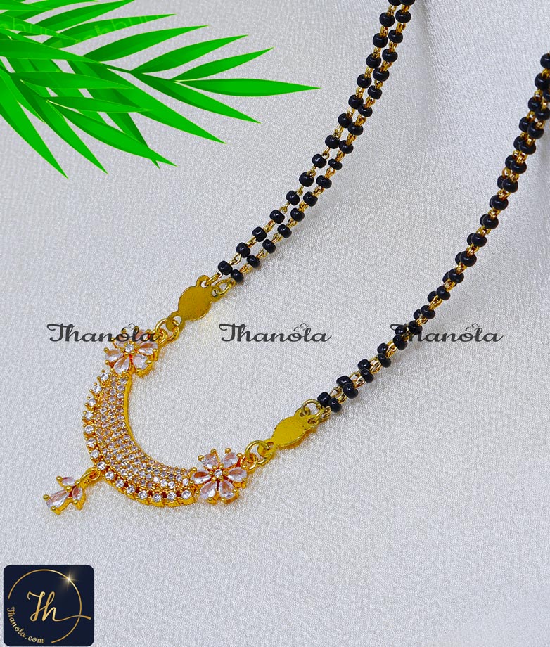 Elegant Stone Pendant Simple North Indian Wedding Chain modern north indian mangalsutra