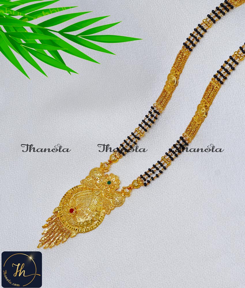 36 Inch Nallapusalu Indian Traditional Mangalsutra Design modern long nallapusalu designs
