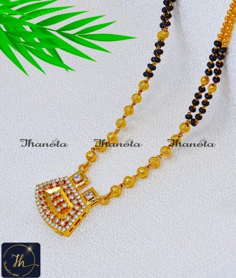 BBA1132 - Artificial Gold Mangalsutra Design Diamond Pendant