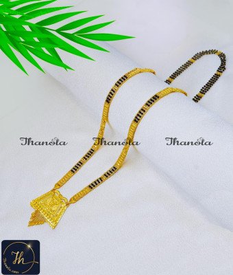 BBA1143 - Gold Forming Modern Long Yellow Gold Mangalsutra Design