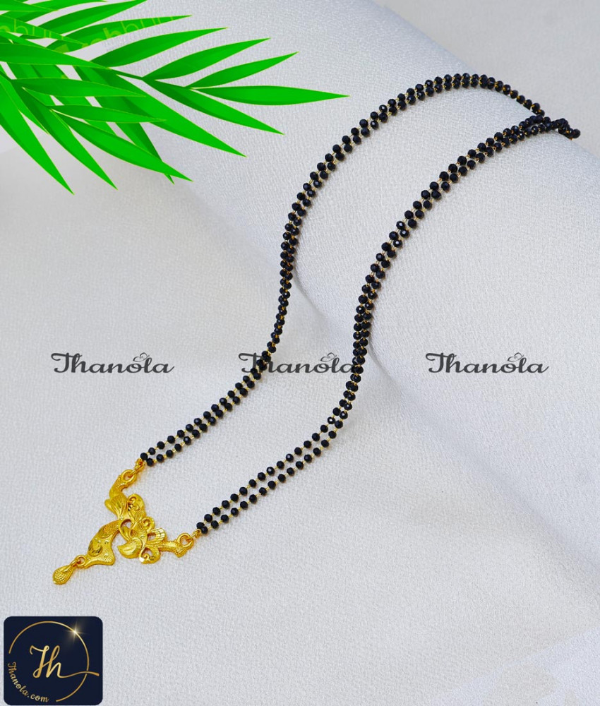 Latest Daily Wear Gold Fancy Short Mangalsutra Designs short modern mangalsutra design