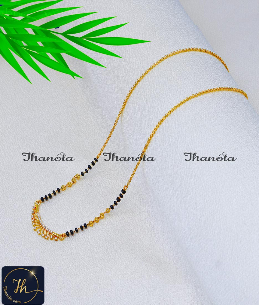 Stunning Gold Diamond Daily Wear Mangalsutra Design short diamond mangalsutra design