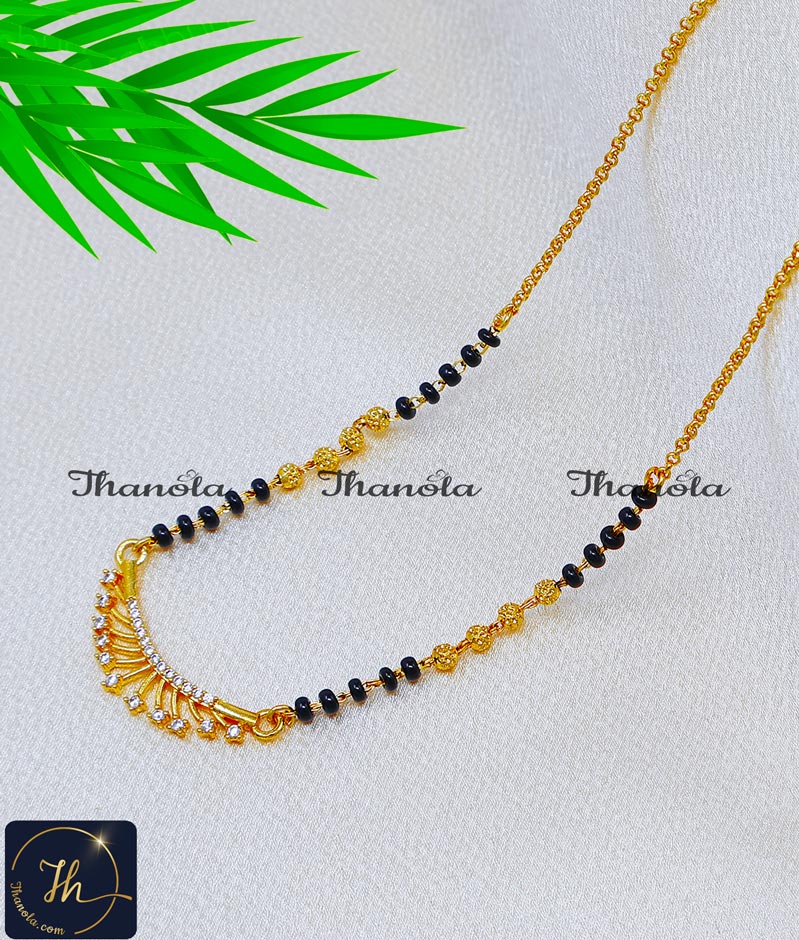 Stunning Gold Diamond Daily Wear Mangalsutra Design short diamond mangalsutra design