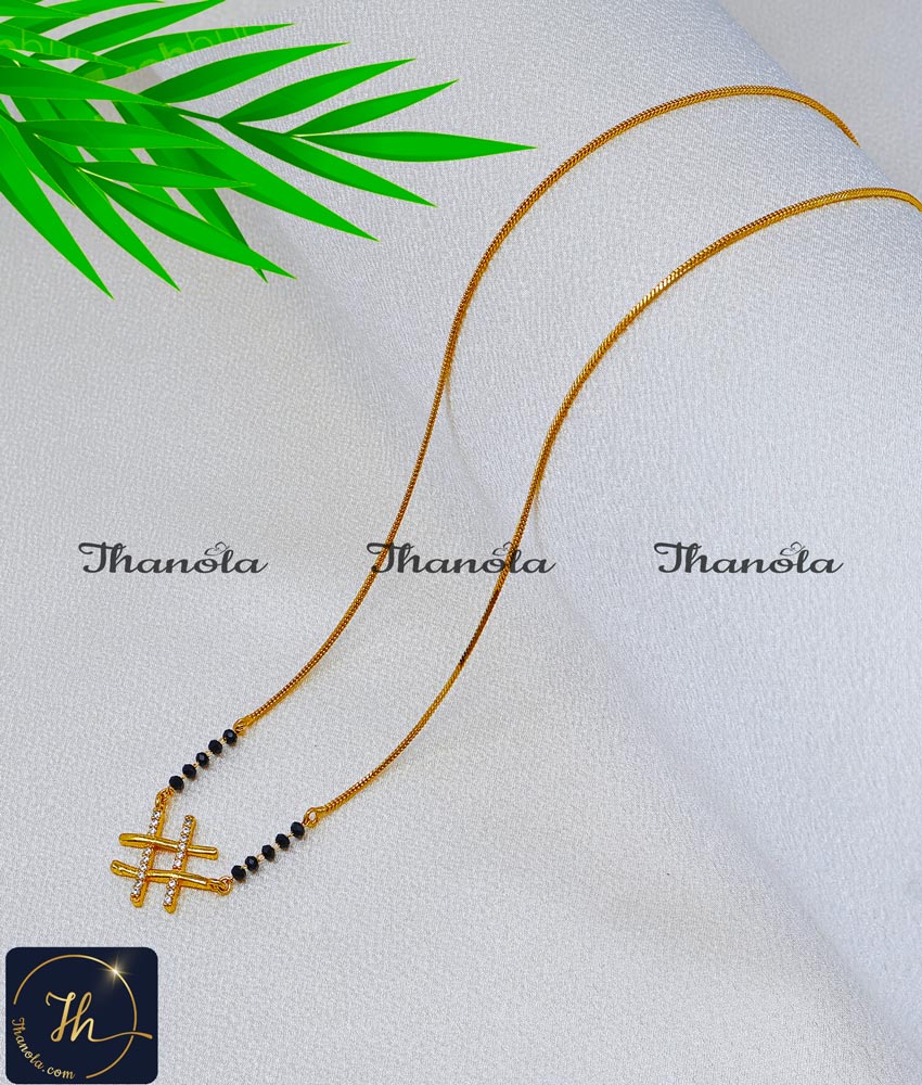 Charming White Stone Pendant Modern Mangalsutra Design stylish mangalsutra design
