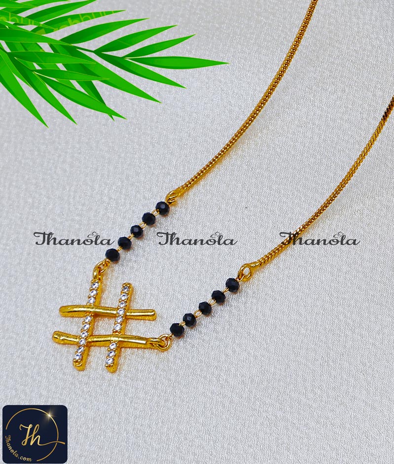 Charming White Stone Pendant Modern Mangalsutra Design stylish mangalsutra design