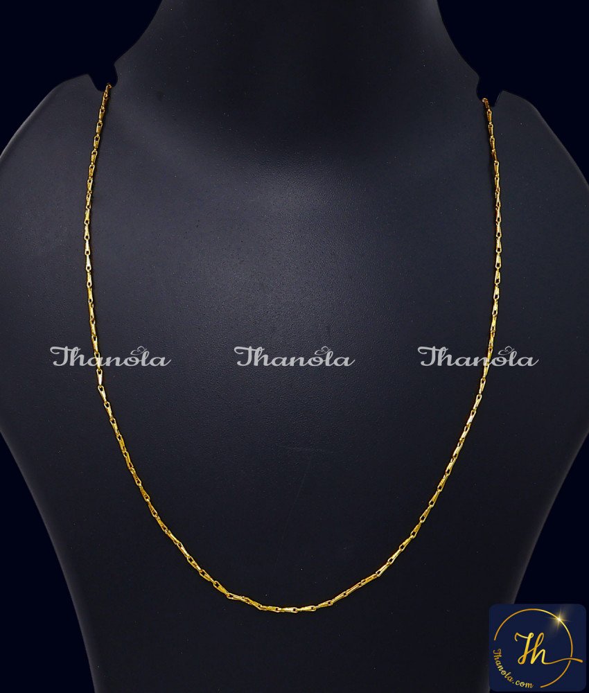 yellow gold simple chain for women