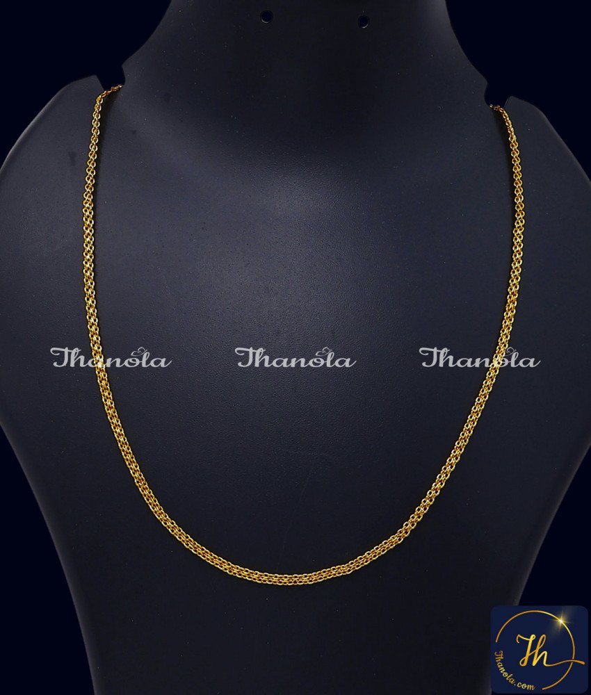 Trendy Light Weight Shiny 1 Gram Gold Chain Design One Gram Gold Jewellery Wholesale in Chidambaram