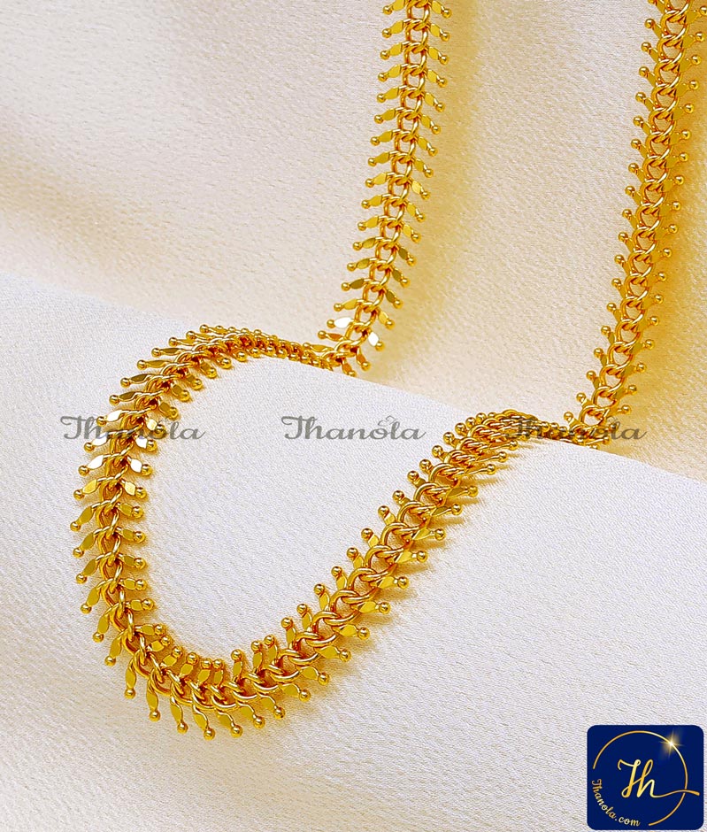 Double Side Leaf Model Fancy Gold Chain Designs for Ladies chain design for women gold latest