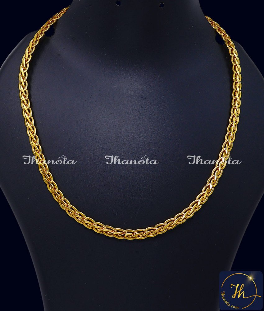 Premium Quality Stylish 1 Gram Gold Chain for Men Chidambaram Gold Covering Chain