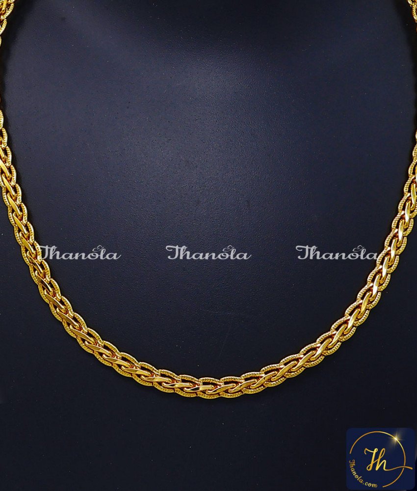 Premium Quality Stylish 1 Gram Gold Chain for Men Chidambaram Gold Covering Chain