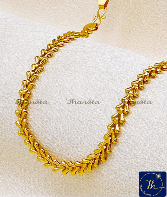 SHA1098 - 1 Gram Gold Jewellery Elegant Leaf Model Gold Chain