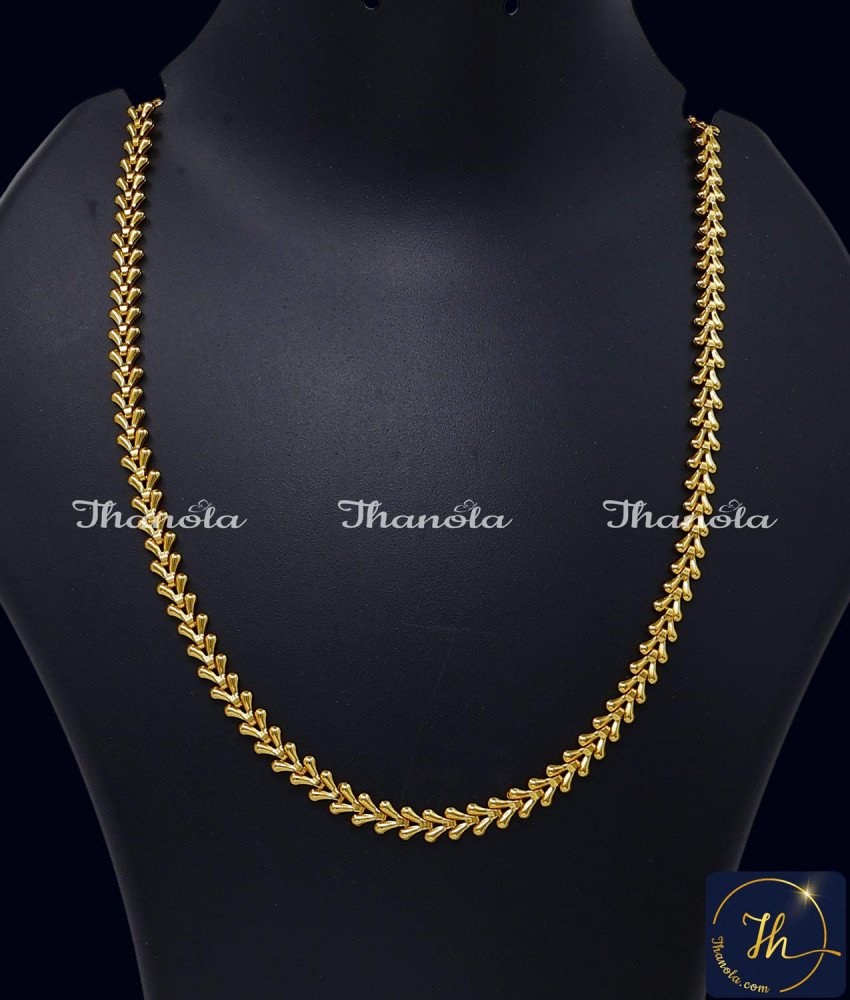 1 Gram Gold Jewellery Elegant Leaf Model Gold Chain new gold chain design for women