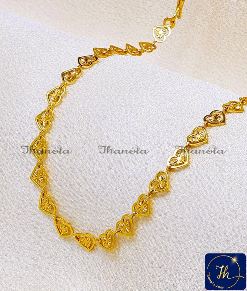Latest Light Weight Heart Design Short Chain for Women gold short chain designs for female