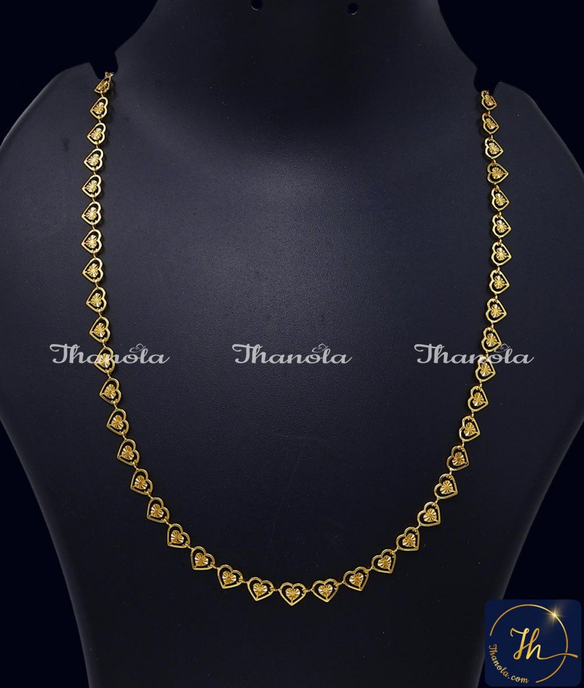 Latest Light Weight Heart Design Short Chain for Women gold short chain designs for female