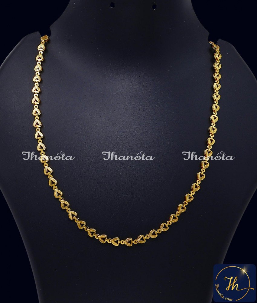 New Model Light Weight 1 Gram Gold Chain for Women 1 gram gold covering jewellery