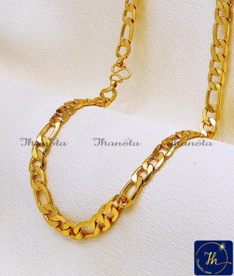 SHA1126 - Trendy Gold Plated Thick Figaro Chain Design for Men
