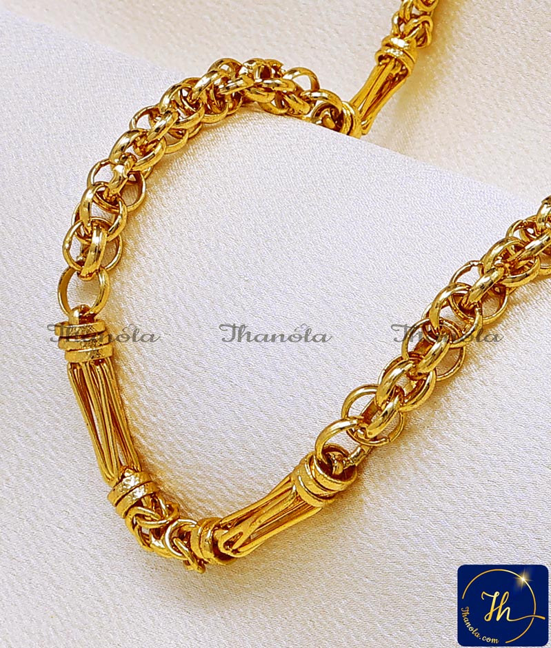 Modern Daily Wear 1 Gram Gold Short Chain for Men 1 Gram Gold Plated Short Chain for Men