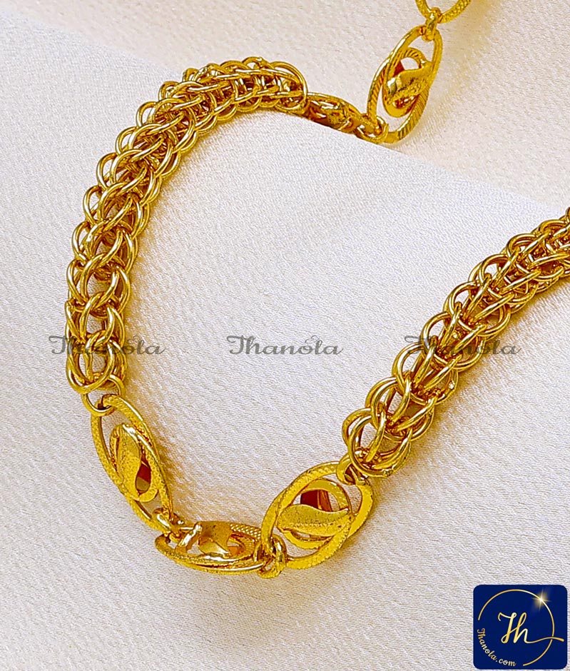 Golden Edge Premium 1 Gram Gold Short Chain for Men yellow gold thick short chain men