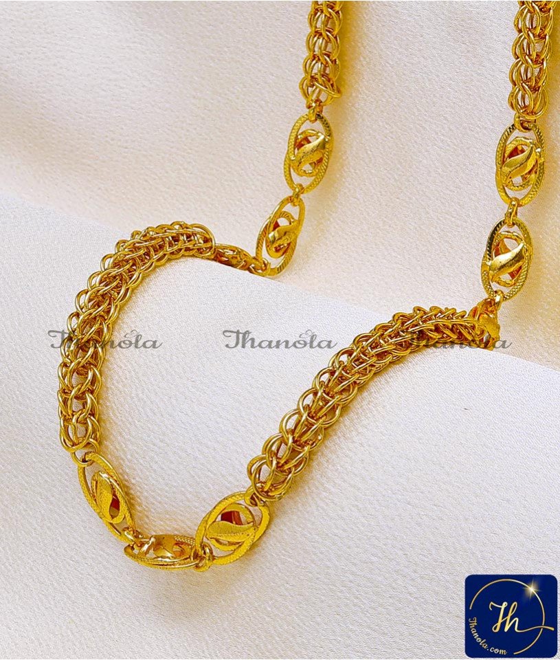 Golden Edge Premium 1 Gram Gold Short Chain for Men yellow gold thick short chain men