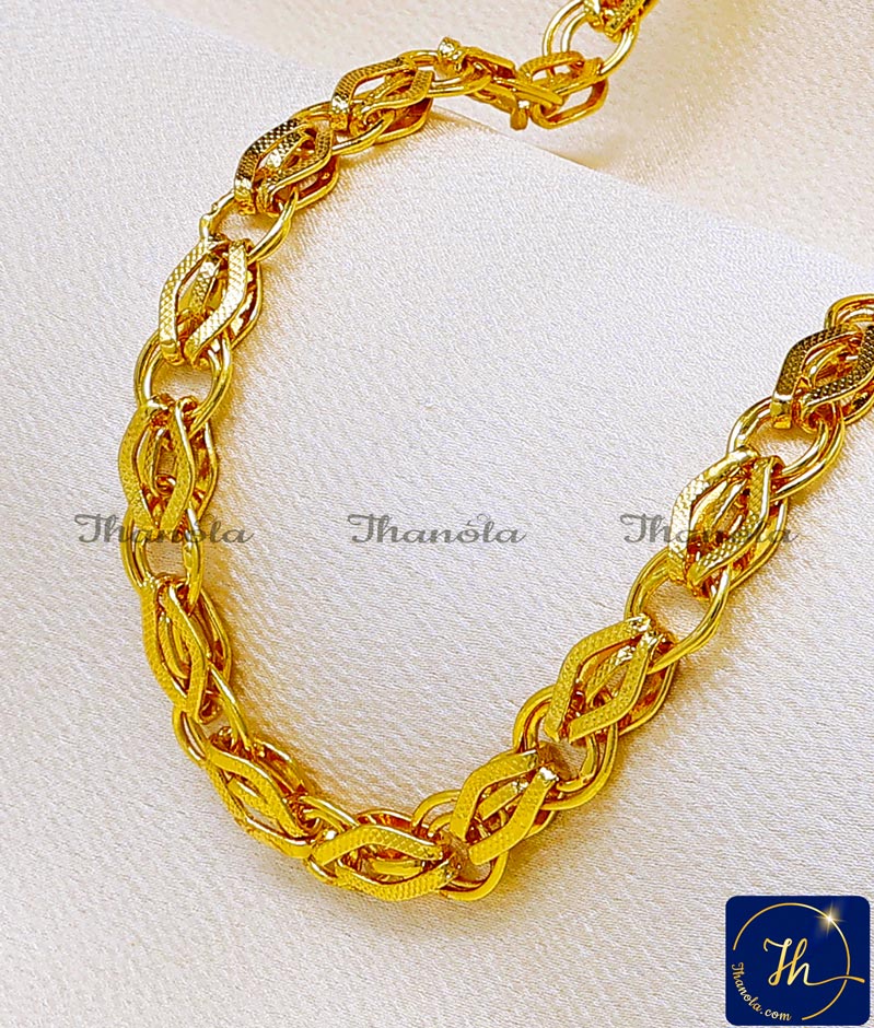 Gold Plated Jewellery with Guarantee Daily Use Chain for Men Heritage Gold Look Short Chain