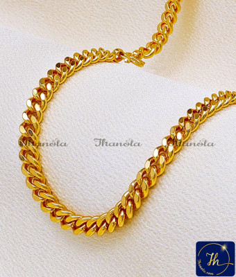 SHA1133 - Royal Shine Gold Plated with Guarantee Curb Chain for Men