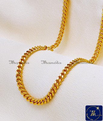 SHA1133 - Royal Shine Gold Plated with Guarantee Curb Chain for Men